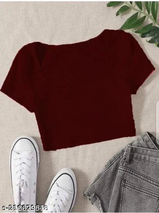 Gorgious Deep Neck Short Top