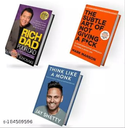 The Subtle Art of Not Giving a F*Ck + rich dad poor dad+ think like a monk (PAPERBACK  ENGLISH)