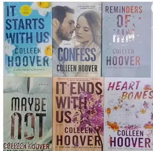 It Starts With Us+ Confess+ Reminders Of Him+ Maybe Not+ It Ends With Us+ Heart Bones  (Paperback  COLLEN HOOVER) (SET OF 6 BOOKS)