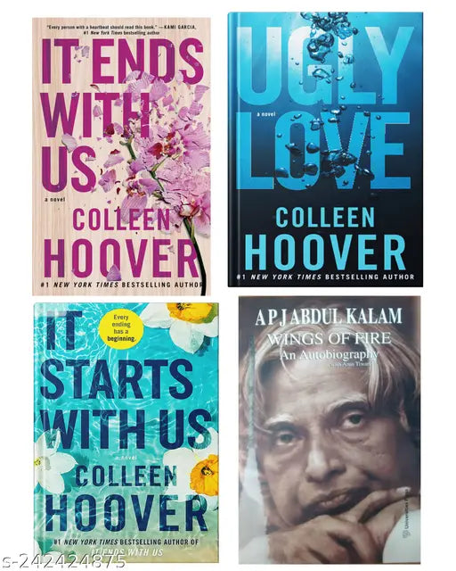 IT END WITH US BY COLLEEN HOOVER  + IT STARTS WITH US BY COLLEEN HOOVER  + UGLY LOVE   BY COLLEEN HOOVER  + WINGS OF FIRE AN AUTOBIOGRAPHY BY APJ ABDUL KALAM