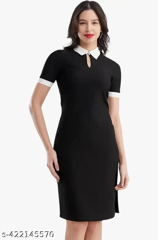 short black dress collar