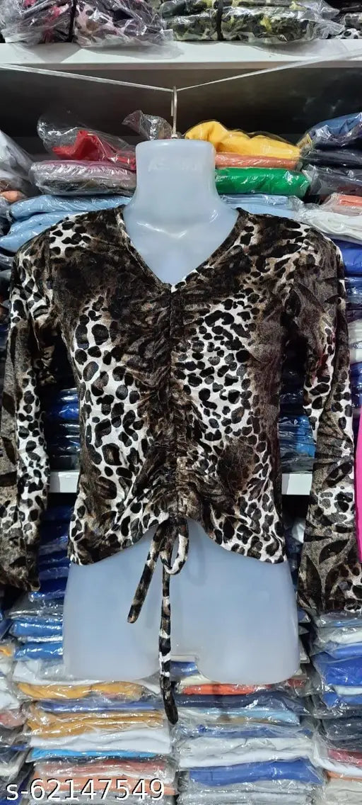 Tiger print front dori top