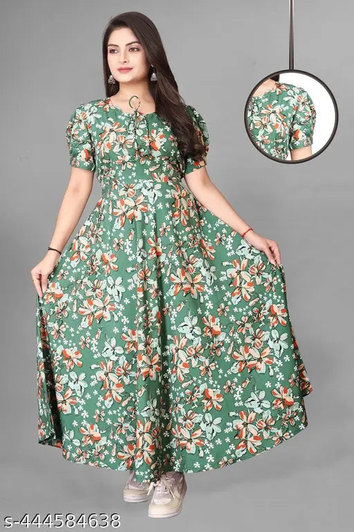Floral Printed Maxi Dresses For Women