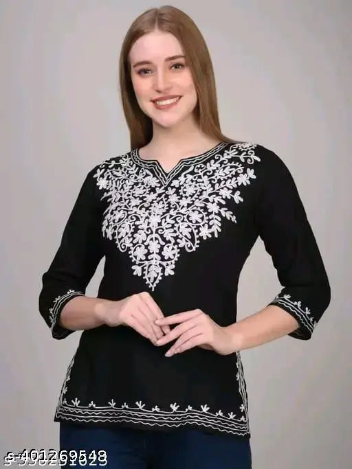 trendy black kurti