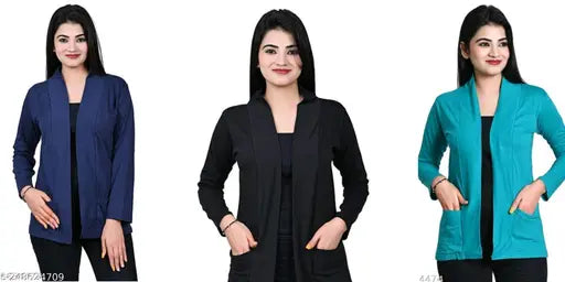 Woman cotton shrug combo of 3 pcs