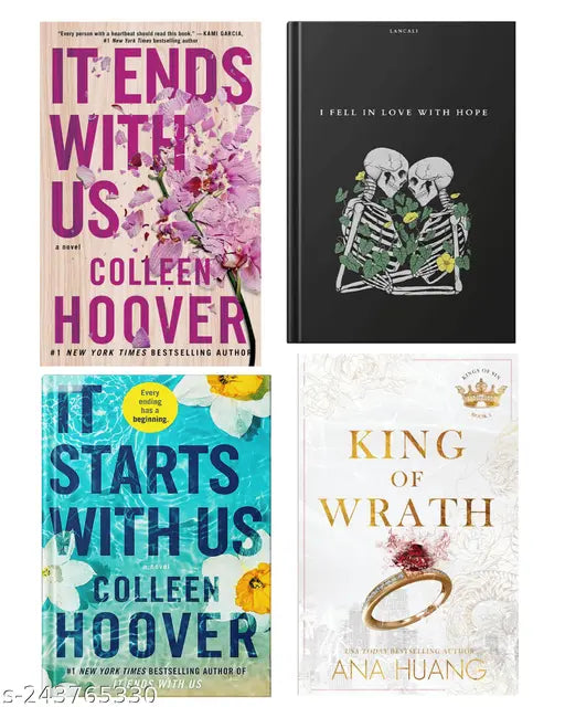 IT END WITH US BY COLLEEN HOOVER  + IT STARTS WITH US BY COLLEEN HOOVER  + I FELL IN LOVE WITH HOPE BY LANCALI + KING OF WRATH BY ANA HUANG