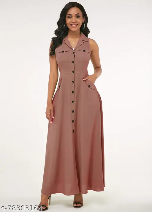 WOMEN'S UPDOWN COLLAR SAFARI DRESS