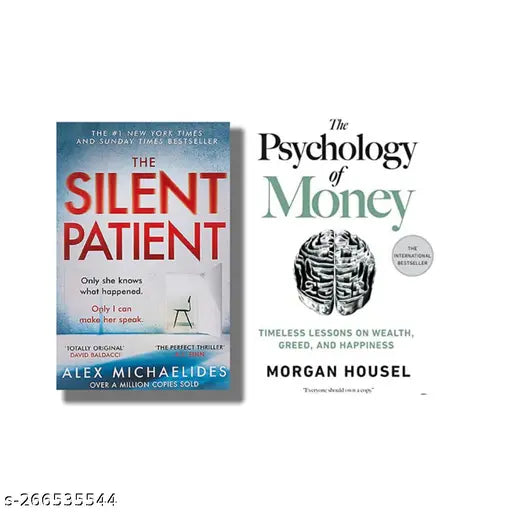 SILENT PATIENT BY ALEX MICHAELIDES + PSYCHOLOGY OF MONEY BY MORGAN HOUSEL