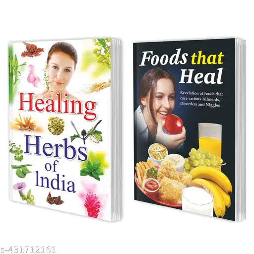 Healing Herbs of India and Foods that Heal Book : Natural Remedies for Glowing Skin  Nutritional Food for Healthy Life Book  Beauty Care Book  Natural Herbs Book - Set Of 2 Health and Fitness Books.
