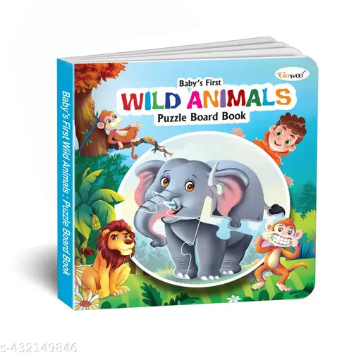 Baby's First Wild Animals Puzzle Board Book : Kids learning book  Children activity board book  Puzzle board book for toddlers  Self-Correcting Puzzle Book