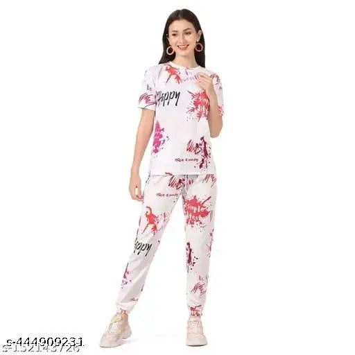 Woman round neck Half sleeve Tracksuit