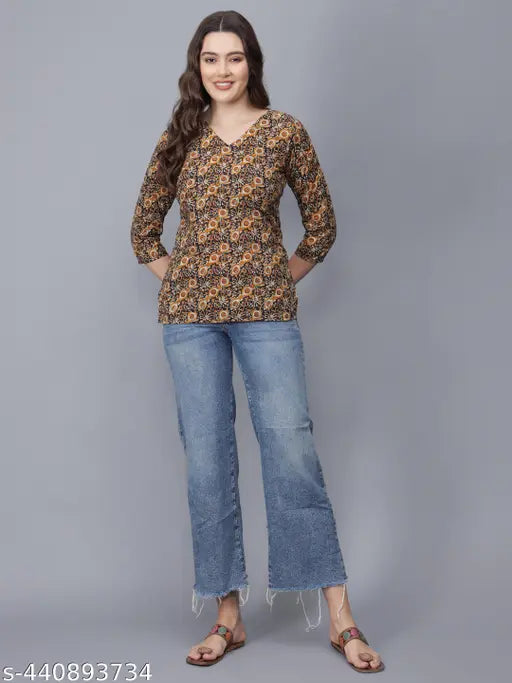 Women Floral Print Pure Cotton Straight Kurta