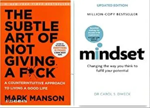 THE SUBTLE ART OF NOT GIVING A F*CK BY MARK MANSON+MINDSET BY DR CAROL S  DWECK