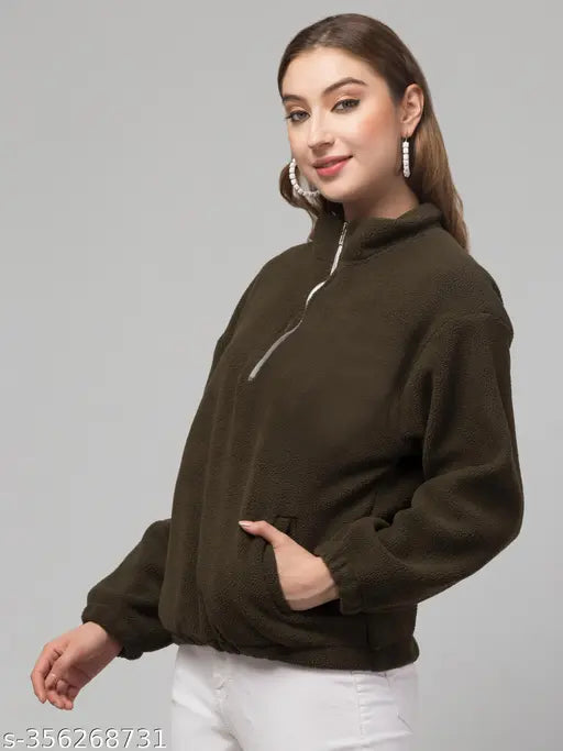 Womens Sweatshirts Half Zip Cropped Casual Pullover Thumb Hole Classic Comfy Spring and Fall