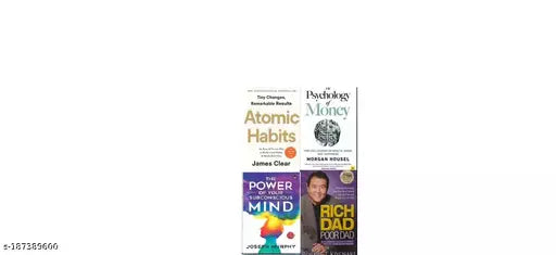 Atomic Habits+ The Psychology Of Money+ Rich Dad Poor DAD+ subconscious mind (4 BOOKS COMBO) (ENGLISH  PAPERBACK)