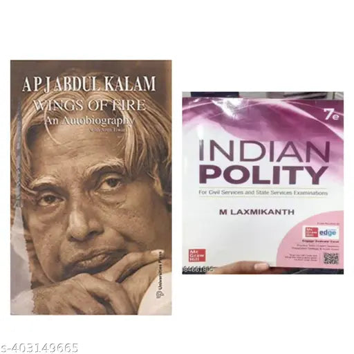 BOOK HUB-Indian Polity By M. Laxmikanth For All Exam & Wings of  fire(Paperbsck  English)