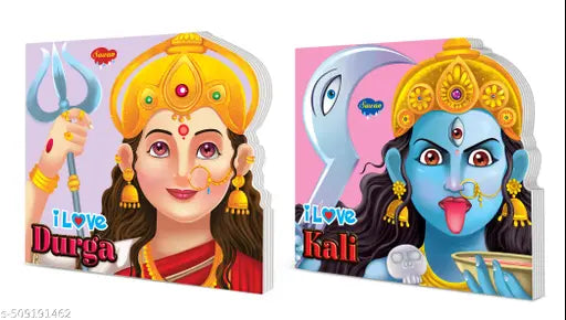 I Love Kali and Durga Die cut board book for kids : Learning Story Picture Book for Preschoolers  Early Learning Picture Book - Pack of 2 Books