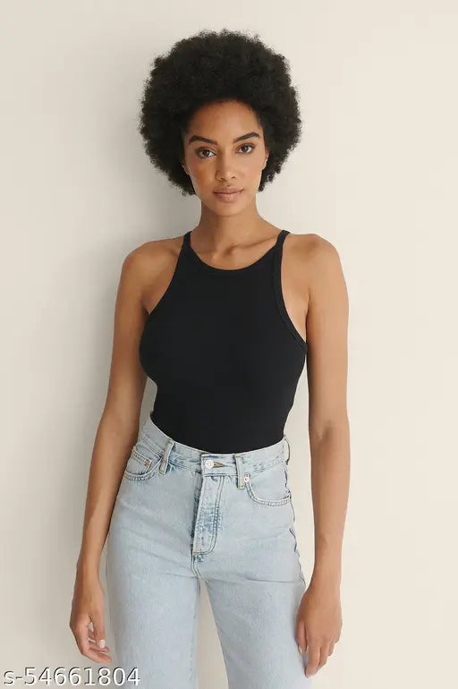 Redamancii Women  Ribbed  Spaghetti Tank Top