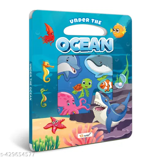 Under the Ocean Window Cut Board Book : Toddlers die cut shape book  Educational board book  Kids learning die cut shape book