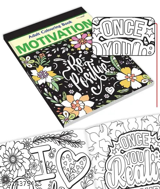 Motivation - Adult Colouring Book : Calming art coloring book  Adult and kids coloring fun  Art Colouring book for Adults & Kids