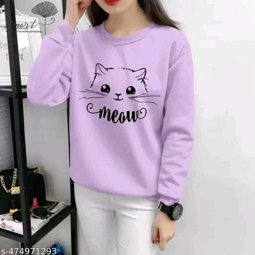Womans full sleeves meow tshirts