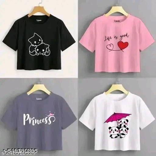 Combo set of 4 Cotton crop tops