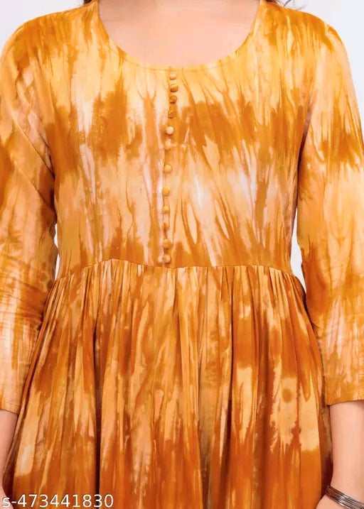 Dyed Semi Anarkali Plus Size Kurti