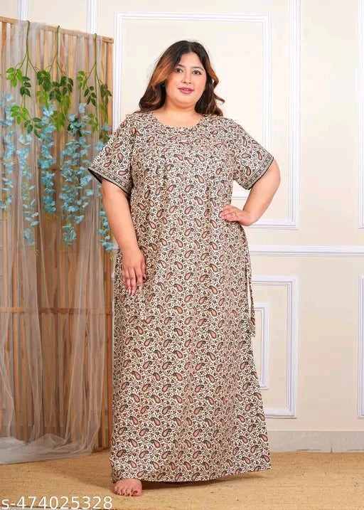 Plus Size Cotton Nighty | Night Dress | Night Suits | 5XL | 6XL | 7XL