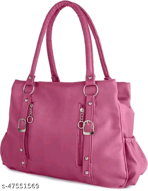 Woman's synthetic leather (PU) handbag with 2 Compartments