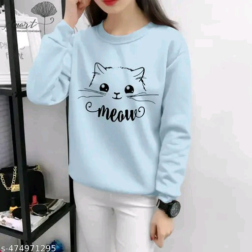 Womans full sleeves meow tshirts