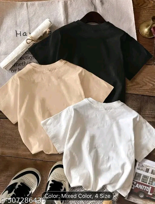 Combo of 3 Retro Cotton Tshirt Tops