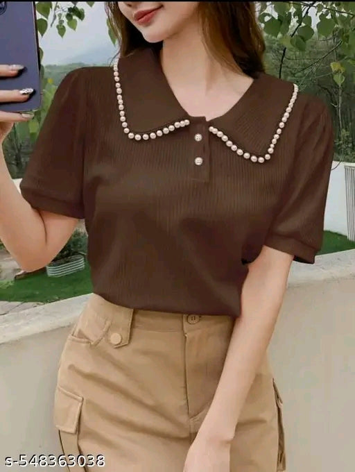 Woman's cotton blend stylist tunic top