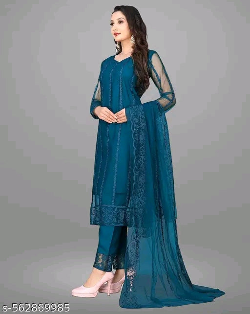 Net Kurti with dupatta and bottomwear