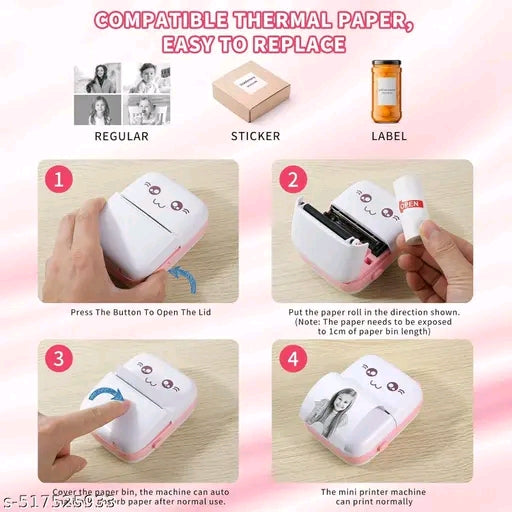 Mini Portable Thermal Ink Free Bluetooth wireless Printer