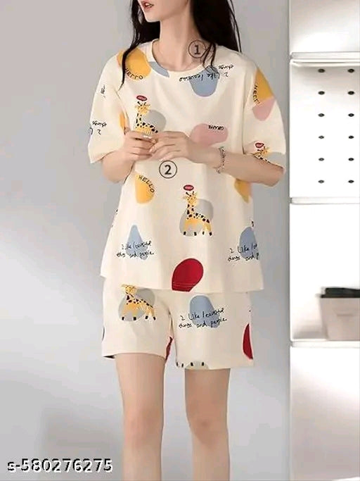 Woman's top bottom night suit set