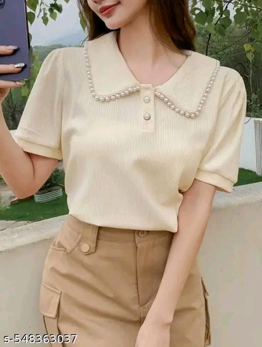 Woman's cotton blend stylist tunic top