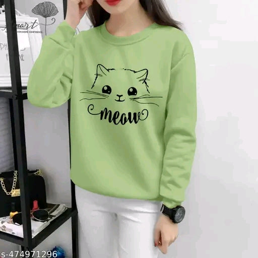Womans full sleeves meow tshirts