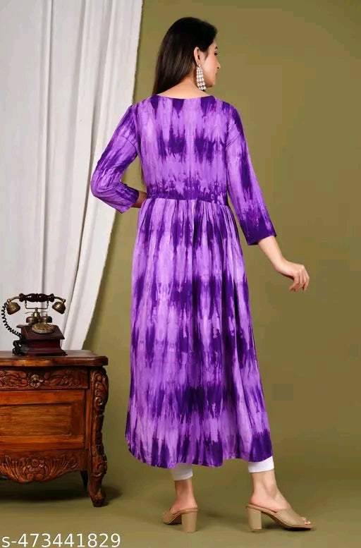 Dyed Semi Anarkali Plus Size Kurti