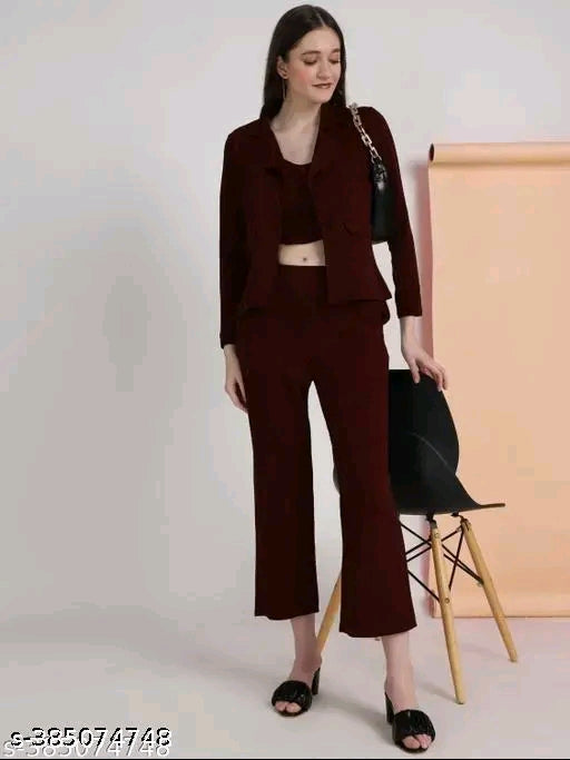 Woman formal attire top bottom set