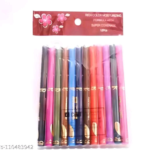 #0001 Combo set of 12 Multicolor Premium Eyeliners and Lipliner Pencils