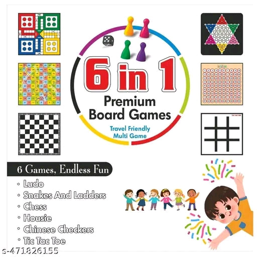 6 in 1 Games - Ludo, Chess, Housie, Snakes ladders, chinese checkers, tic tac toe