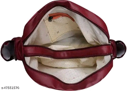 Woman's synthetic leather (PU) handbag with 2 Compartments