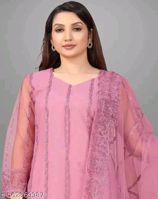 Net Kurti with dupatta and bottomwear