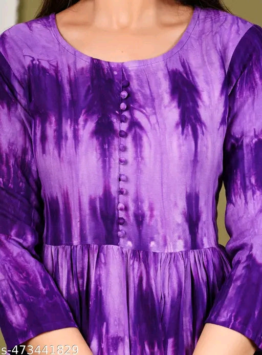 Dyed Semi Anarkali Plus Size Kurti