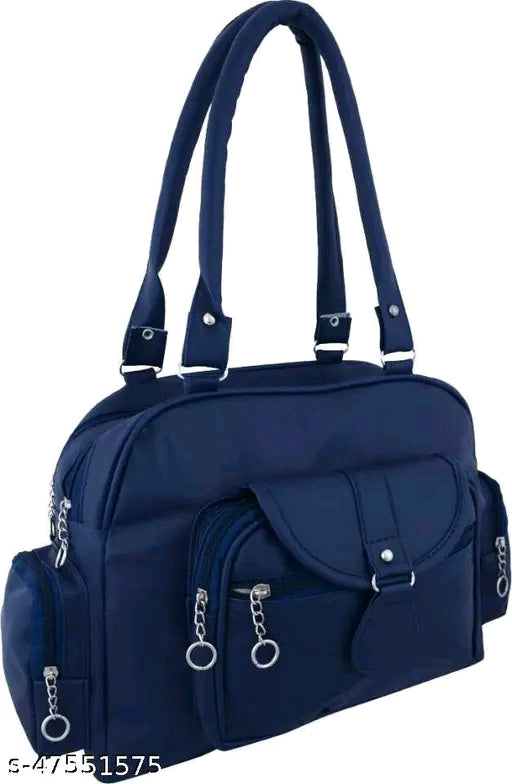 Woman's synthetic leather (PU) handbag with 2 Compartments