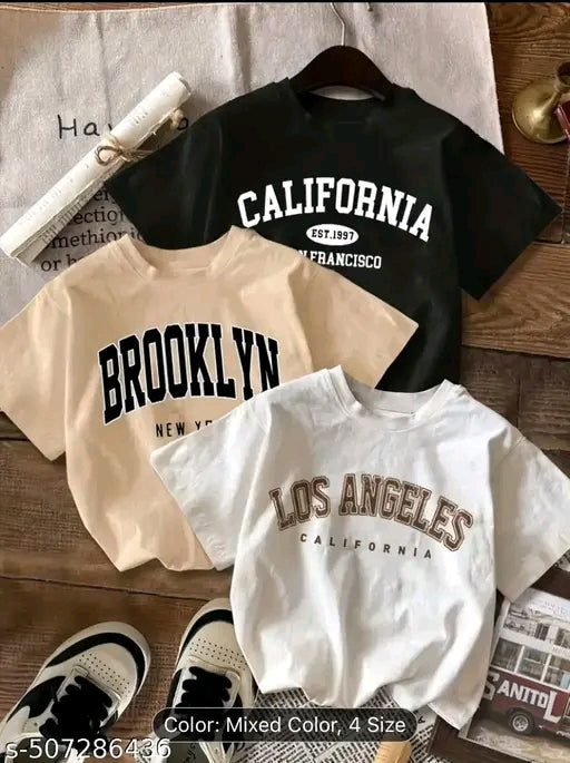 Combo of 3 Retro Cotton Tshirt Tops