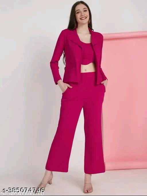 Woman formal attire top bottom set