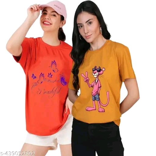 Woman's Combo of two casual wear tshirts