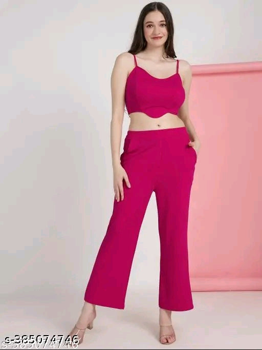 Woman formal attire top bottom set