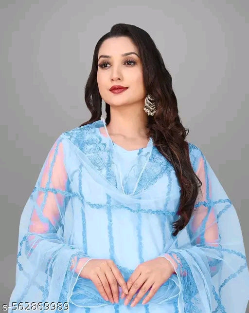 Net Kurti with dupatta and bottomwear